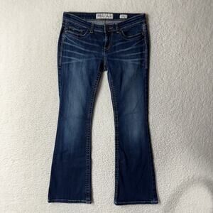 BKE Jeans Womens 28 Sabrina Boot Cut Low Rise Denim Stretch Thick Stitch Y2K